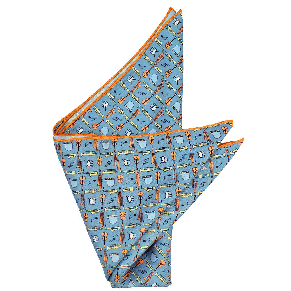 NOLA Navy Jazz Instruments Pocket Square