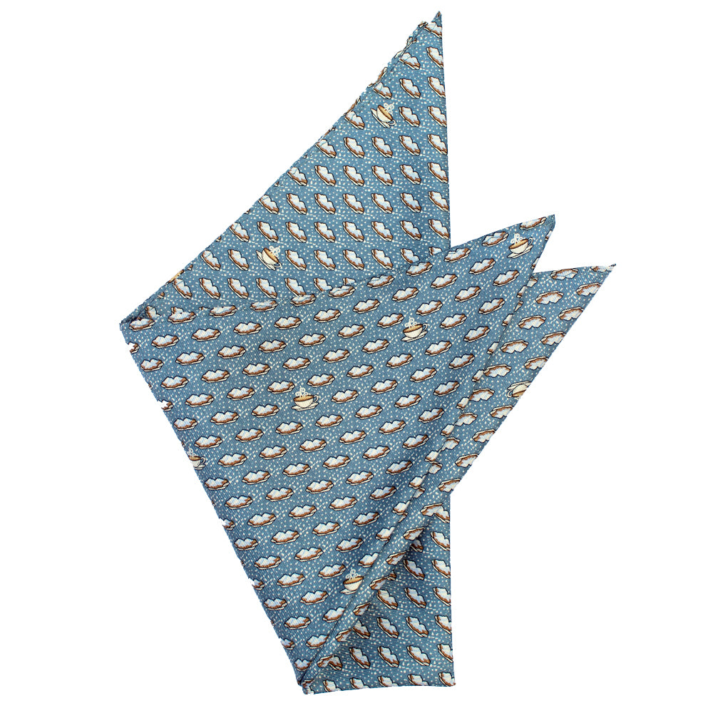 NOLA Navy Coffee and Beignets Pocket Square