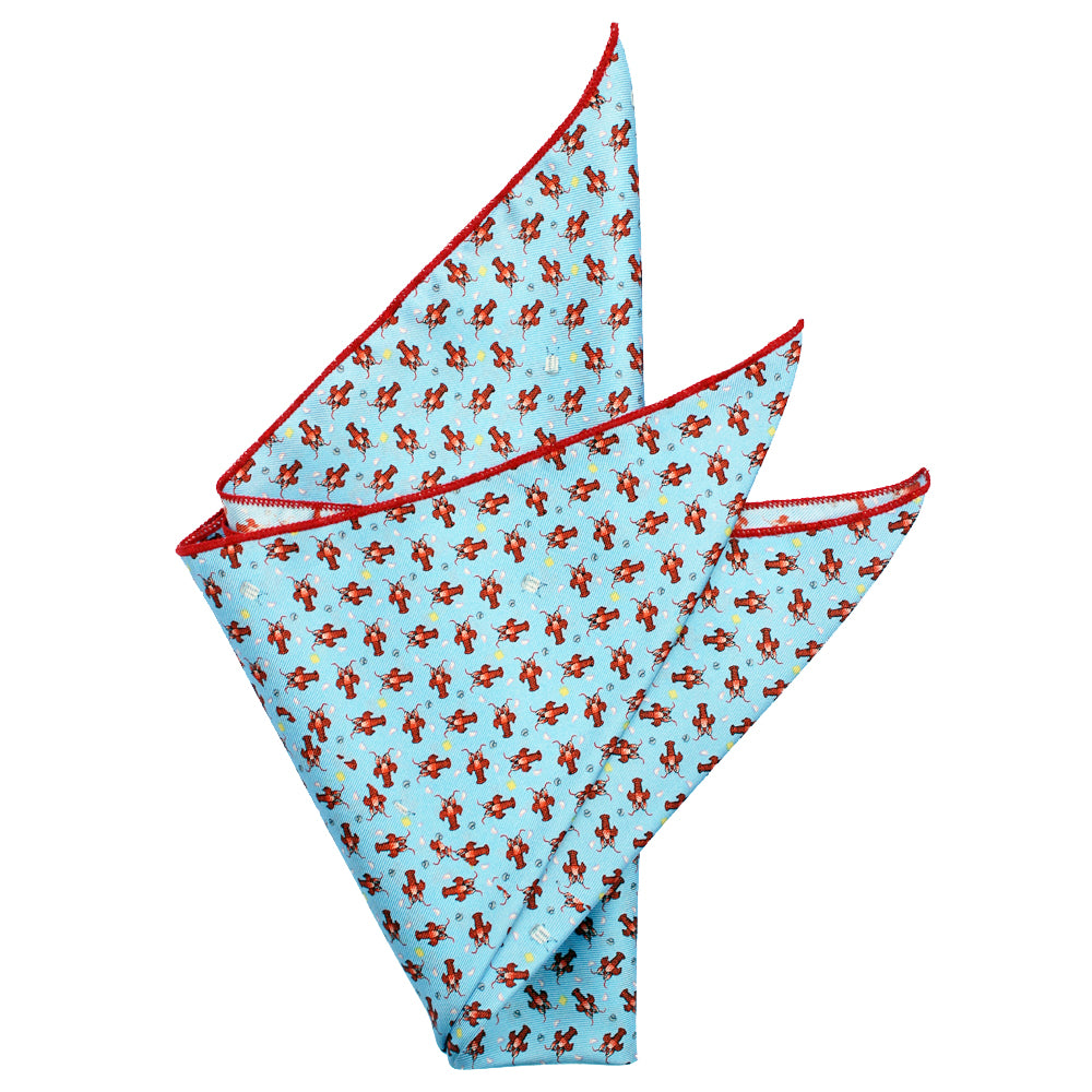 Gulf Blue Crawfish Boil Pocket Square