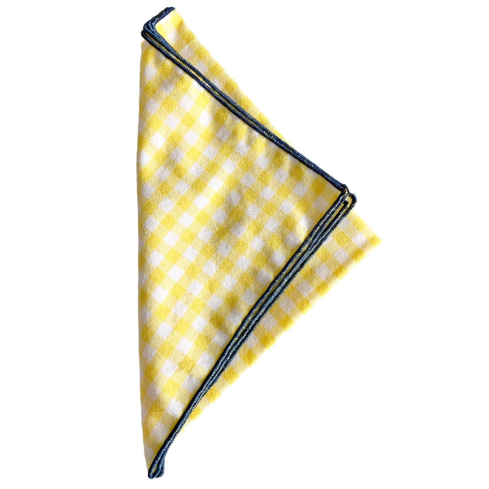 Yellow Gingham Pocket Square