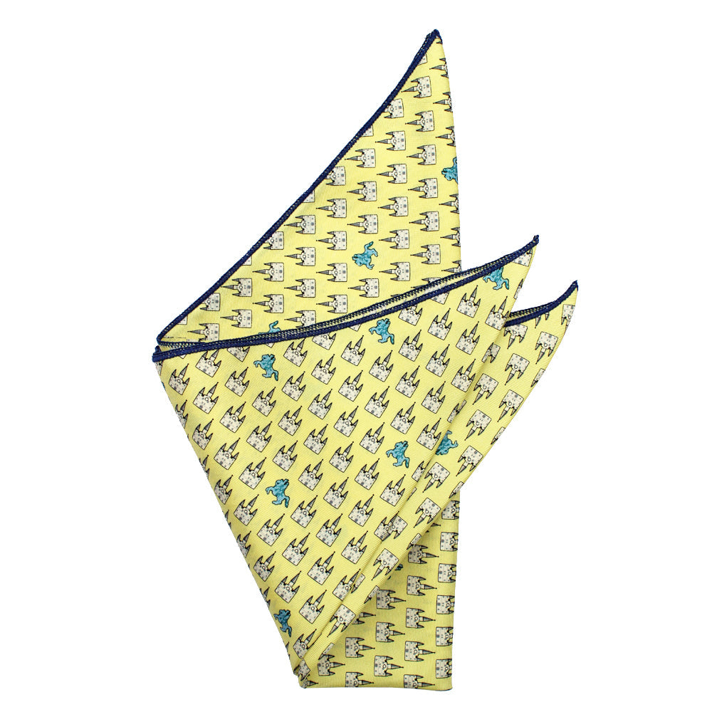 King Cake Yellow Jackson Square Pocket Square