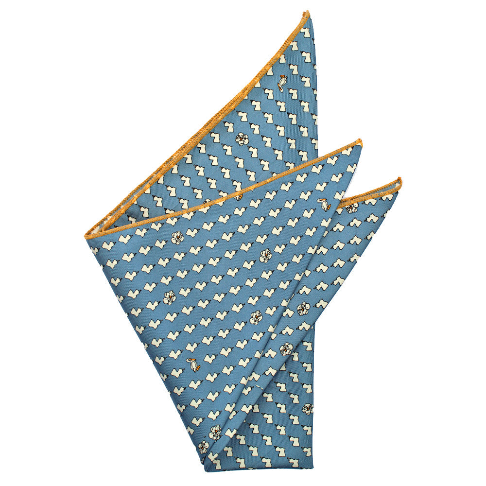 NOLA Navy Louisiana Pocket Square
