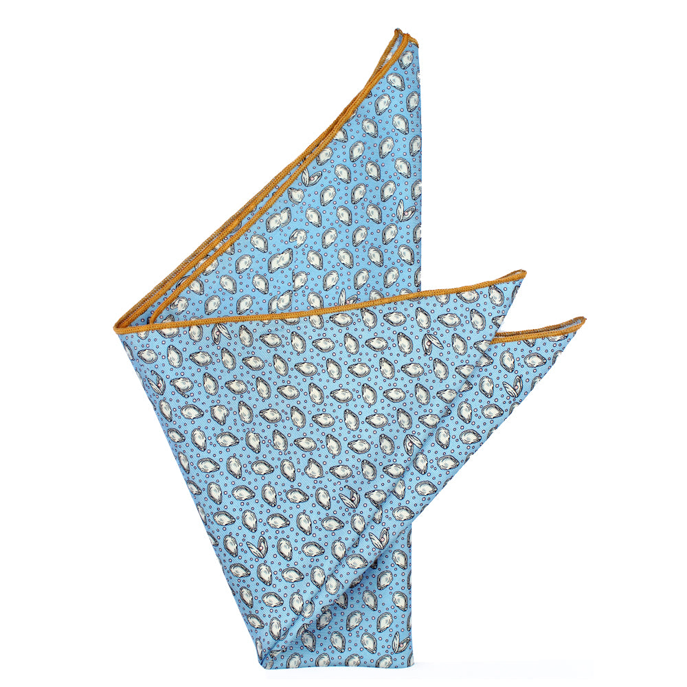Gulf Blue Mini Gulf Oysters Pocket Square