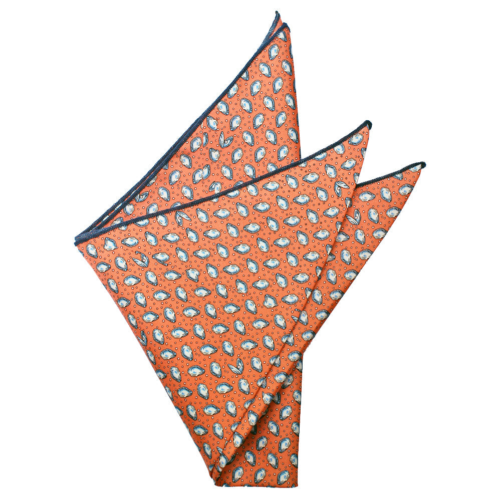 Étouffée Orange Mini Gulf Oysters Pocket Square