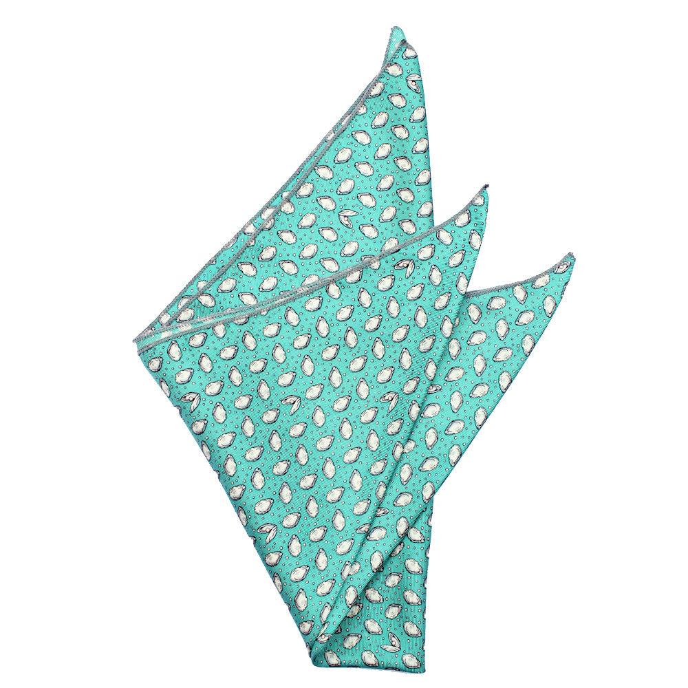 Sea Breeze Blue Mini Oyster Pocket Square