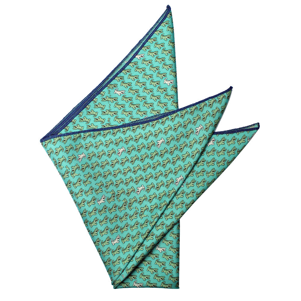 Caribbean Blue NOLAgator Pocket Square