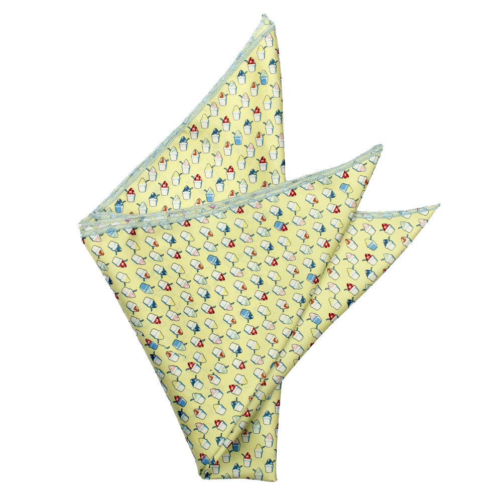 King Cake Yellow Snoballs Pocket Square