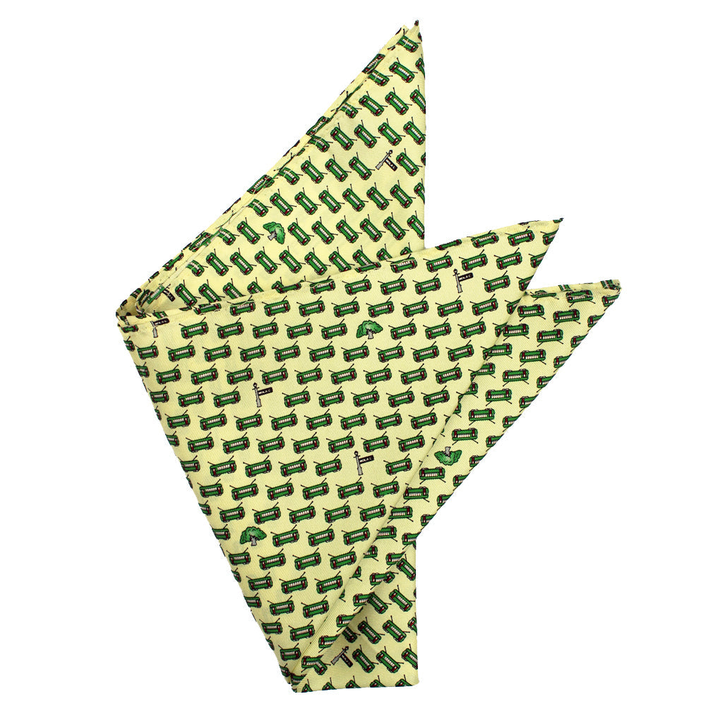 King Cake Yellow Streetcar Pocket Square