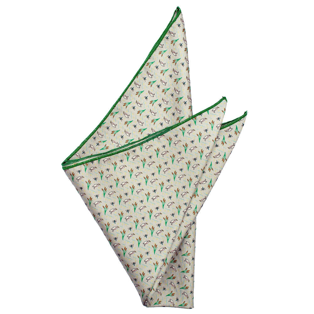 Beach Beige Wetlands Pocket Square