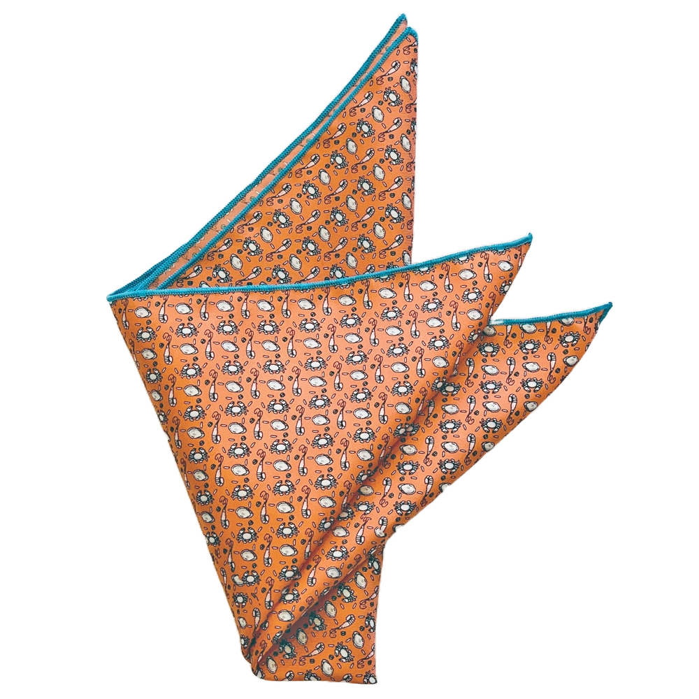 Étouffée Orange Seafood Gumbo Pocket Square
